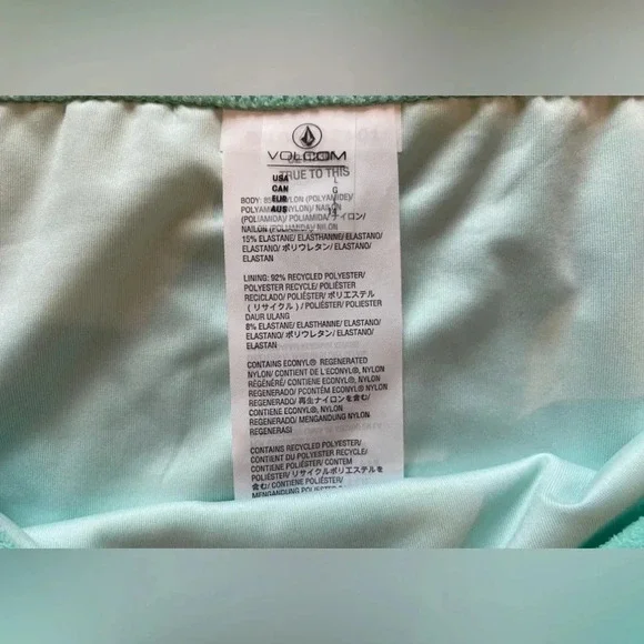 Volcom Women's Simply Soft Cheeky Bikini Swim Bottoms Pale Aqua Large‎ NWT - Picture 4 of 5
